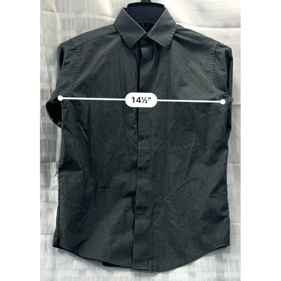CHAPS, BOYS DRESS SHIRT, LONG SLEEVE, SIZE M (10-12), COLOR GRAY 0.BUTTON DOWN - Picture 4 of 11